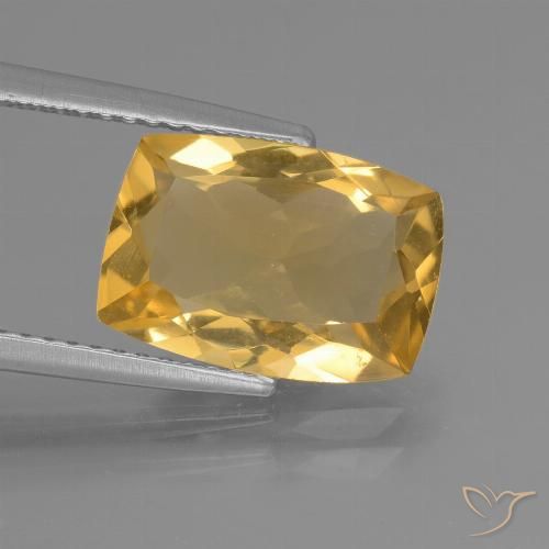 3.51ct Natural Dorado oscuro medio Citrino, Forma Cojín, VVS-VS