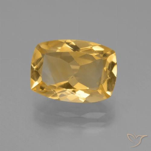 3.06ct Natural Naranja dorado intenso Citrino, Forma Cojín, VVS-VS