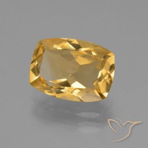 Citrino Naranja dorado intenso natural de 3.06 ct, Forma Cojín, VVS-VS