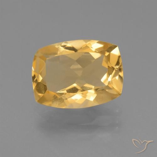 3.26ct Natural Naranja dorado intenso Citrino, Forma Cojín, VVS-VS