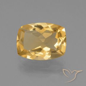 Citrino Naranja dorado intenso natural de 3.26 ct, Forma Cojín, VVS-VS