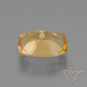 Citrino Naranja dorado intenso natural de 3.26 ct, Forma Cojín, VVS-VS