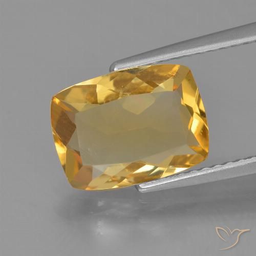 2.43ct Natural Naranja dorado intenso Citrino, Forma Cojín, VVS-VS