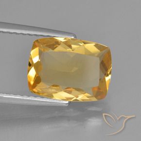 Citrino Naranja dorado intenso natural de 2.43 ct, Forma Cojín, VVS-VS