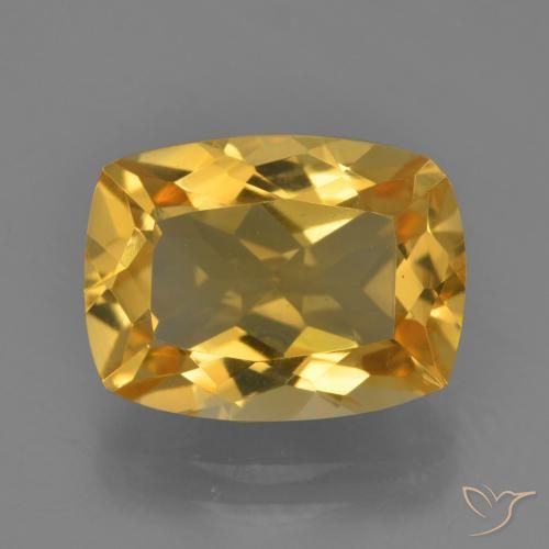 4.24ct Natural Dorado oscuro Citrino, Forma Cojín, VVS-VS