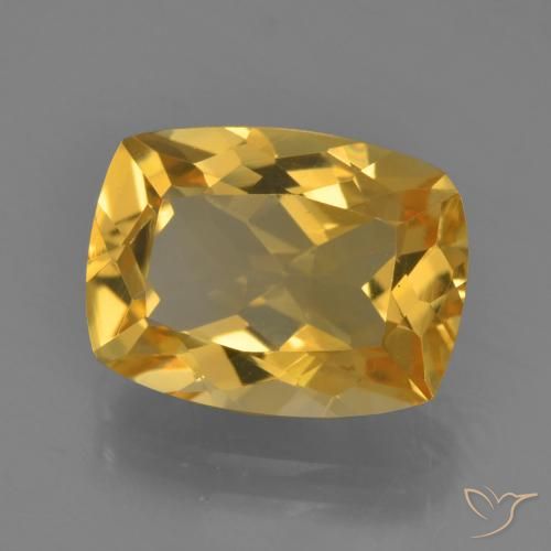 Citrino Dorado oscuro natural de 4.24 ct, Forma Cojín, VVS-VS
