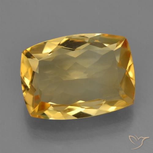 4.46ct Natural Naranja dorado intenso Citrino, Forma Cojín, VVS-VS