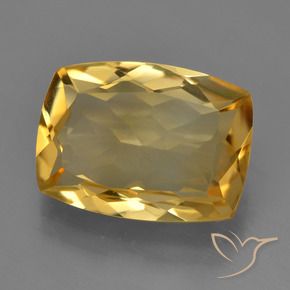 Citrino Naranja dorado intenso natural de 4.46 ct, Forma Cojín, VVS-VS