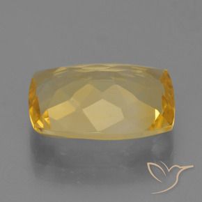 Citrino Naranja dorado intenso natural de 4.46 ct, Forma Cojín, VVS-VS