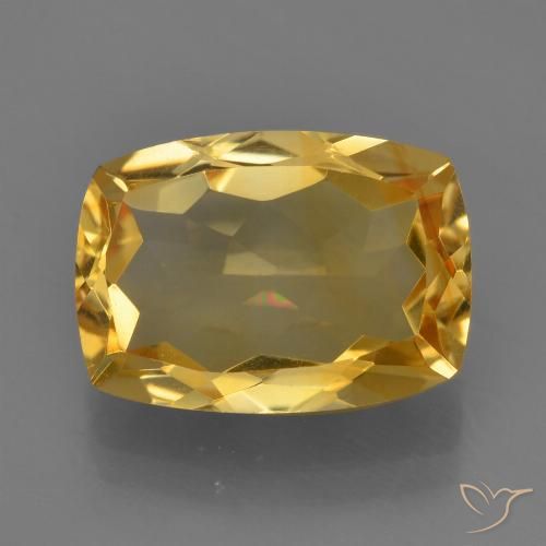 4.51ct Natural Naranja dorado intenso Citrino, Forma Cojín, VVS-VS