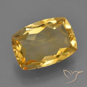 Citrino Naranja dorado intenso natural de 4.51 ct, Forma Cojín, VVS-VS