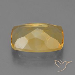 Citrino Naranja dorado intenso natural de 4.51 ct, Forma Cojín, VVS-VS