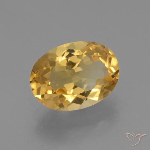 Citrino Dorado oscuro medio natural de 3.88 ct, Ovalada, VVS-VS