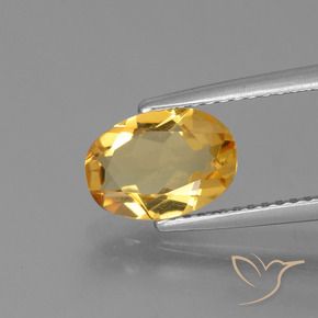 Citrino Dorado oscuro medio natural de 1.40 ct, Ovalada, VVS-VS