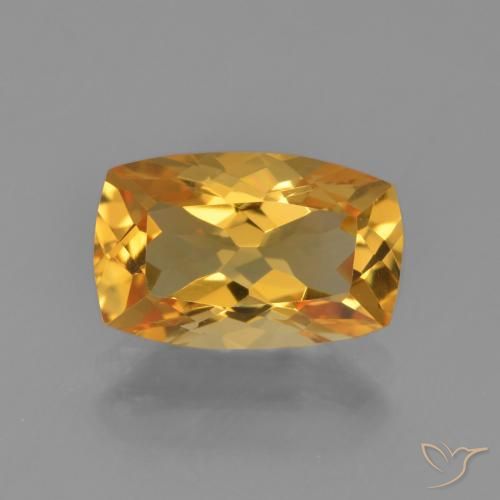 2.55ct Natural Dorado naranja intenso Citrino, Forma Cojín, VVS-VS