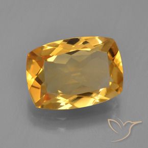 Citrino Dorado naranja oscuro natural de 3.04 ct, Forma Cojín, VVS-VS
