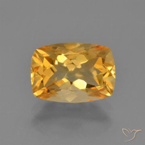 2.65ct Natural Dorado naranja oscuro Citrino, Forma Cojín, VVS-VS