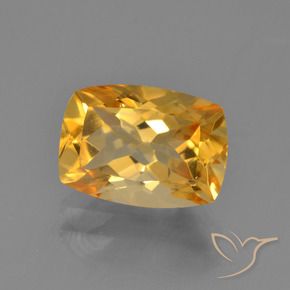 Citrino Dorado naranja oscuro natural de 2.65 ct, Forma Cojín, VVS-VS