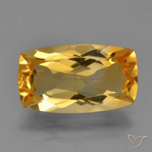 3.76ct Natural Dorado naranja Citrino, Forma Cojín, VVS-VS