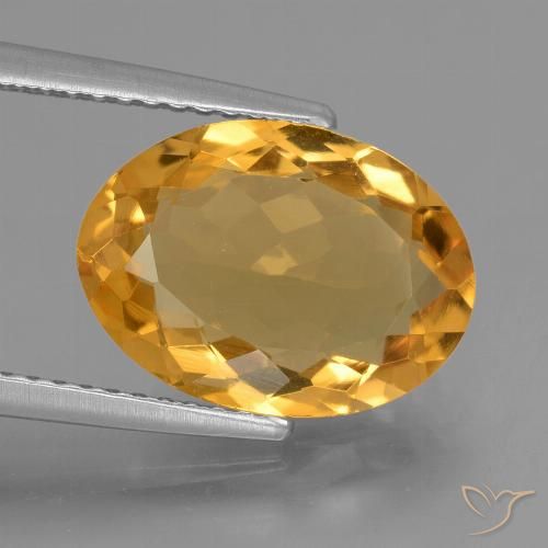 3.77ct Natural Dorado naranja claro medio Citrino, Ovalada, VVS-VS