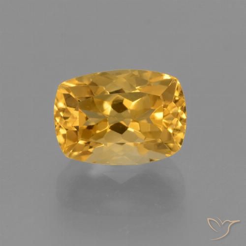 2.53ct Natural Dorado naranja claro medio Citrino, Forma Cojín, VVS-VS