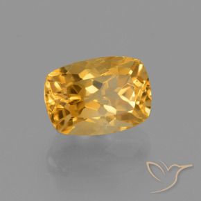 Citrino Dorado naranja claro medio natural de 2.53 ct, Forma Cojín, VVS-VS