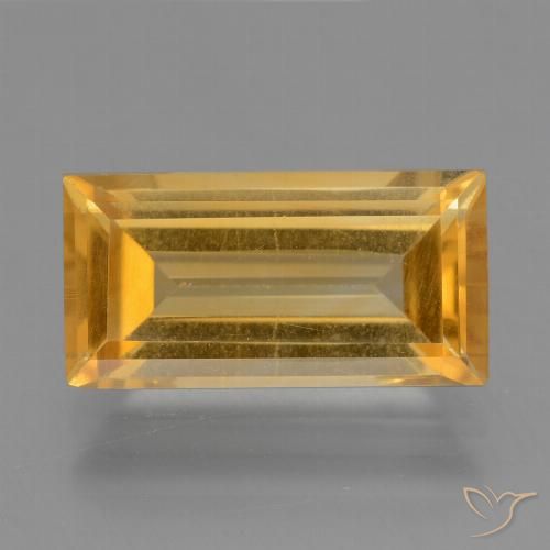 4.25ct Natural Dorado oscuro medio Citrino, Corte Baguette, VS