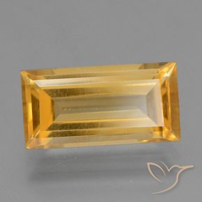 Citrino Dorado oscuro medio natural de 4.25 ct, Corte Baguette, VS