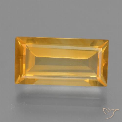 3.92ct Natural Dorado naranja Citrino, Corte Baguette, VS