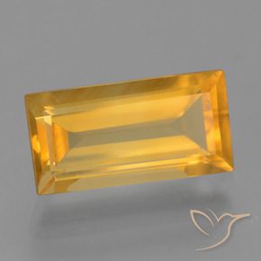 Citrino Dorado naranja natural de 3.92 ct, Corte Baguette, VS
