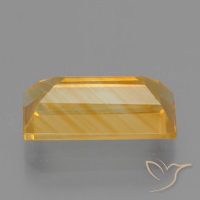 Citrino Dorado naranja natural de 3.92 ct, Corte Baguette, VS