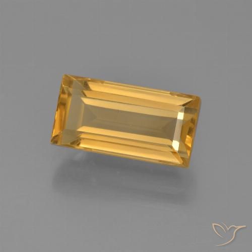 3.28ct Natural Dorado oscuro medio Citrino, Corte Baguette, VVS-VS