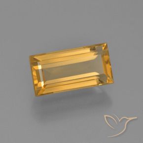 Citrino Dorado oscuro medio natural de 3.28 ct, Corte Baguette, VVS-VS