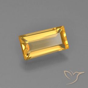 Citrino Dorado medio natural de 2.32 ct, Corte Baguette, VVS-VS