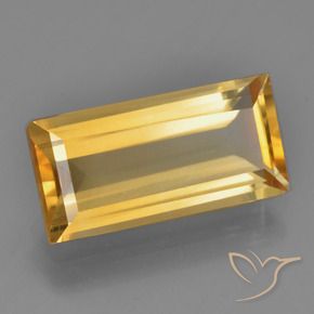 Citrino Dorado medio natural de 3.80 ct, Corte Baguette, VS