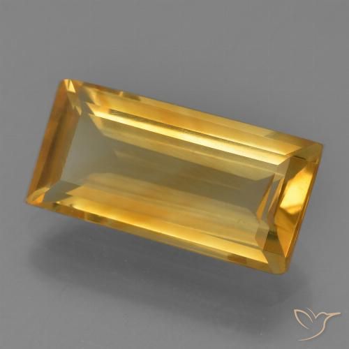 3.83ct Natural Naranja dorado intenso Citrino, Corte Baguette, VVS-VS
