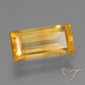 Citrino Dorado naranja claro medio natural de 2.50 ct, Corte Baguette, VS