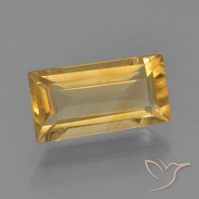 Citrino Dorado claro natural de 1.49 ct, Corte Baguette, VVS-VS