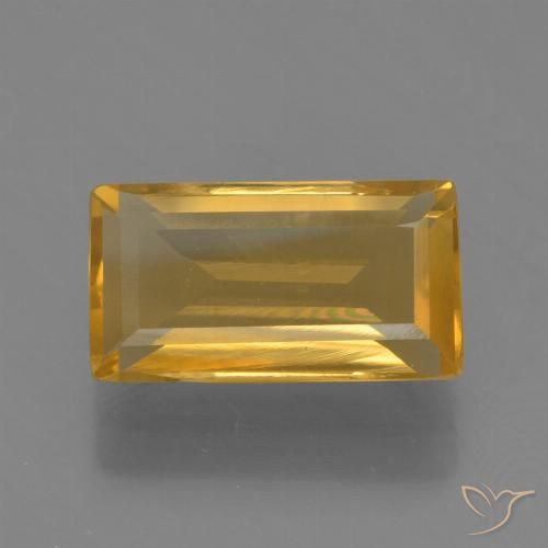 1.60ct Natural Dorado oscuro medio Citrino, Corte Baguette, VVS-VS