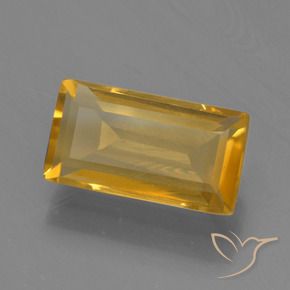 Citrino Dorado oscuro medio natural de 1.60 ct, Corte Baguette, VVS-VS