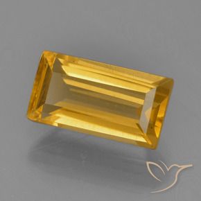 Citrino Dorado oscuro natural de 1.79 ct, Corte Baguette, VS