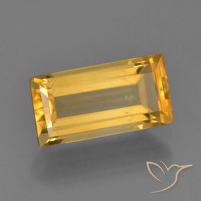 Citrino Dorado oscuro medio natural de 1.62 ct, Corte Baguette, VS