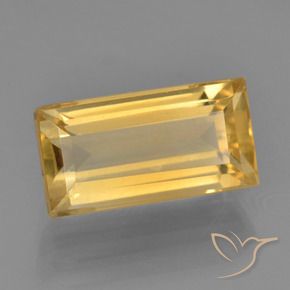Citrino Dorado claro natural de 3.39 ct, Corte Baguette, VS