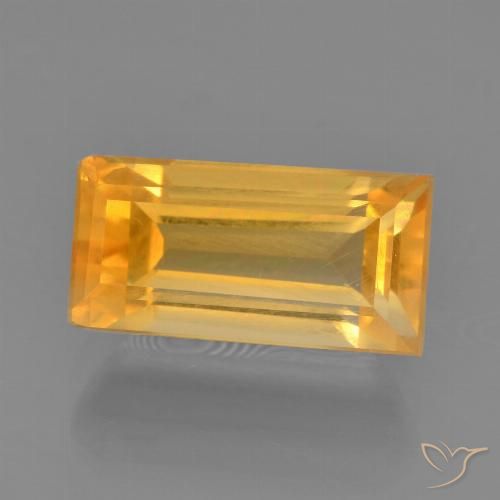 2.76ct Natural Dorado naranja Citrino, Corte Baguette, VS