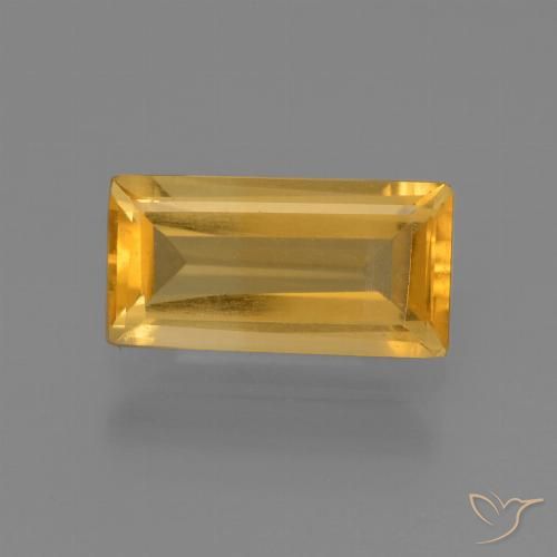 1.43ct Natural Dorado naranja claro medio Citrino, Corte Baguette, VS