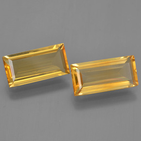 Gemas de Citrino Dorado amarillo natural de 4.31 ct, Corte Baguette, VS