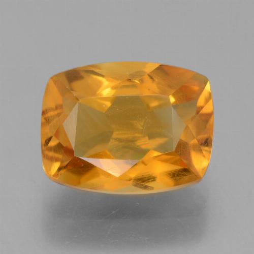 Citrino dorado natural de 1,94 ct, corte cojín, VS