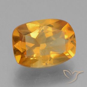Citrino Dorado naranja intenso natural de 2.25 ct, Forma Cojín, VS