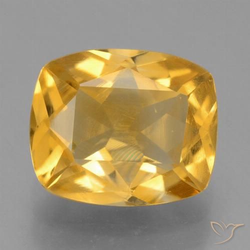 2.09ct Natural Dorado medio Citrino, Forma Cojín, VVS-VS