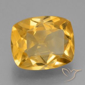Citrino Dorado medio natural de 2.09 ct, Forma Cojín, VVS-VS